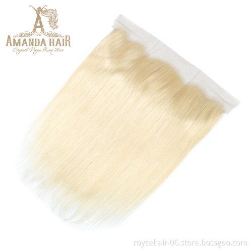 High Grade Virgin Human Hair Honey Blonde Color 613# 13*4 Lace Frontal With Baby Hair